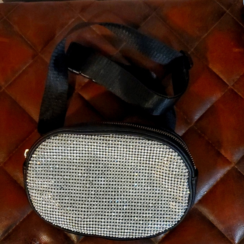 Rhinestone Studded Belt Bag